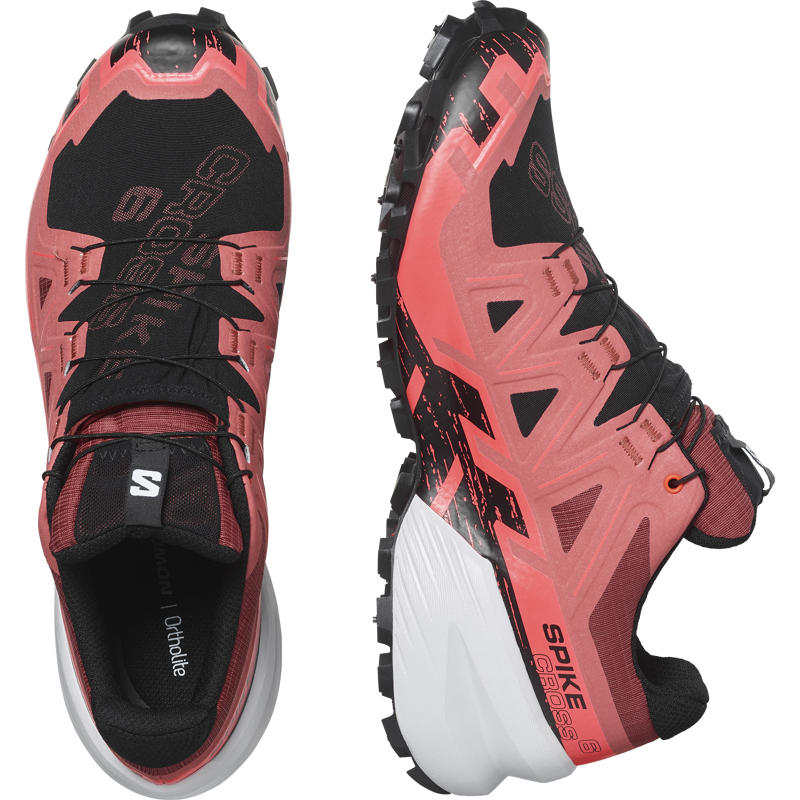 Salomon Spikecross 6 GTX Unisex Trail/Fell Running Shoe in Cow Hide/Black/Fiery Coral-2